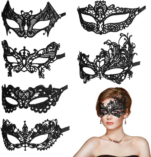 Spitzenmaske stück schwarz - 6,